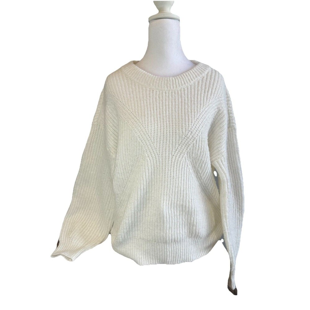 Sonoma Goods Sweater Size S White Cozy Crewneck Long Sleeve Women's